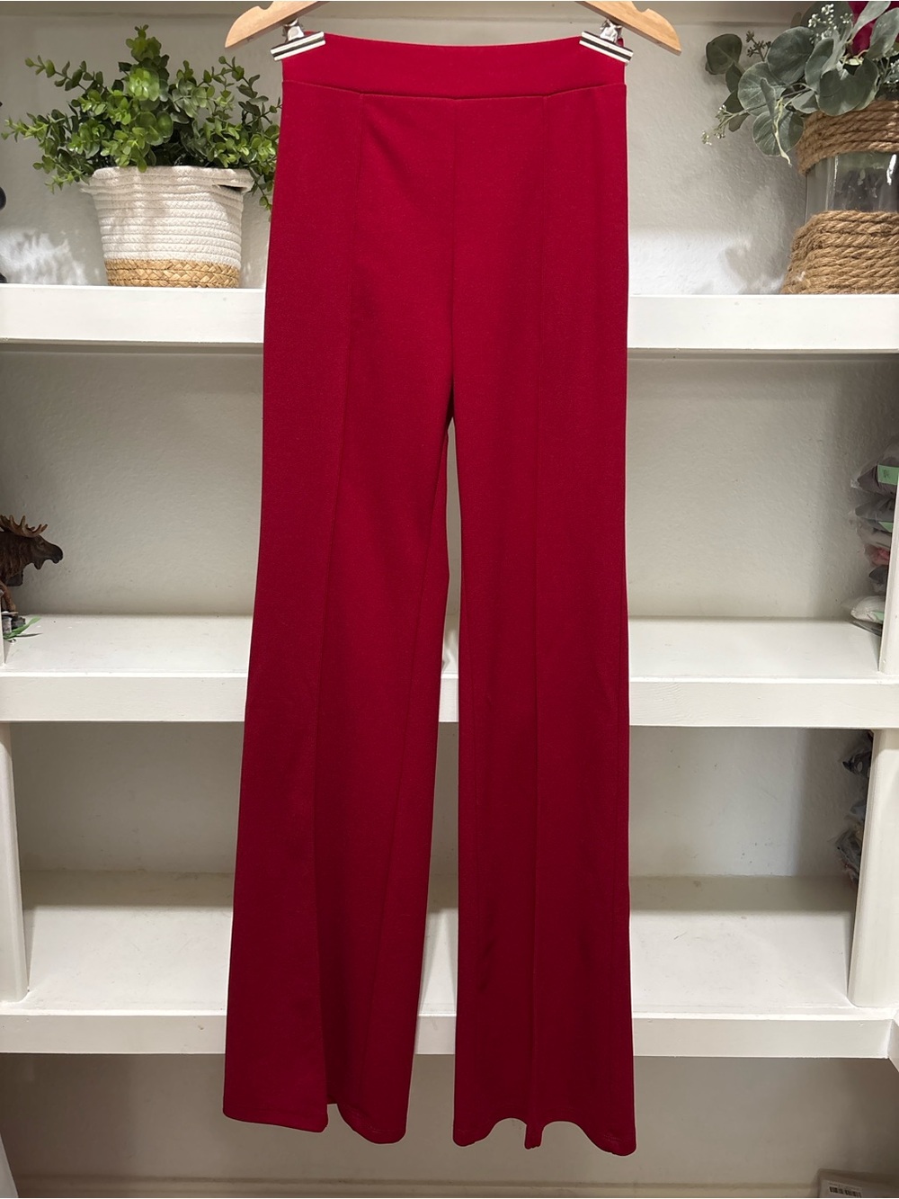 Fashion Nova Women's Wide-Leg Ponte Pants - Red